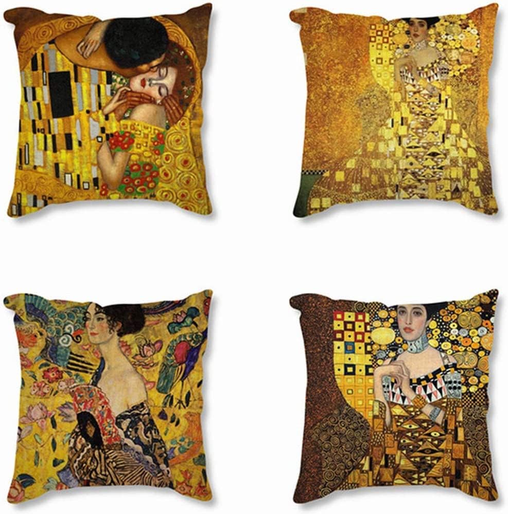 Set of 4 Klimt Pillow Covers Home Decor Gustav Klimt