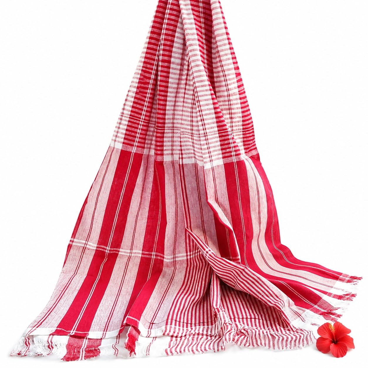 Mayaka786 Light weight Gamcha Bath Towel - Indian Bengali Style (Red)