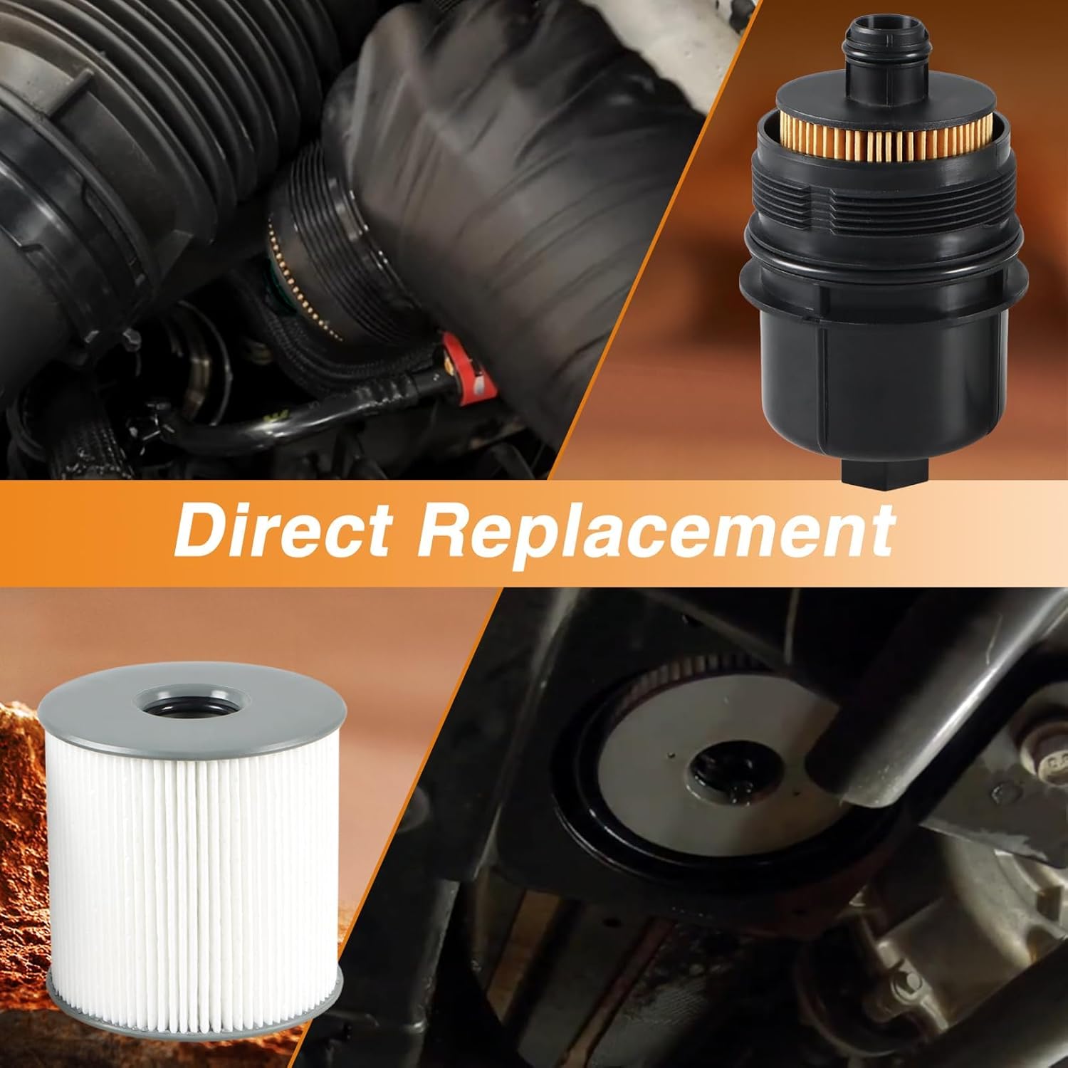 Engine Oil Filter and Fuel Filter Compatible with Jeep Gladiator Wrangler Ram 1500, Diesel Filter Set for 3.0L V6 EcoDiesel, Oil and Fuel Water Separator Filter Replace# 68507598AA 68436631AA