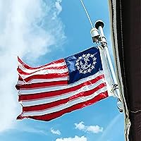 Vista 5 de Bandera de bandera de yate estadounidense de 12 x 18 pulgadas para barco, banderas bordadas de estrellas marinas, bandera patriótica de barcos