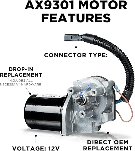 Miniatura 2 de AutoTex Motor de limpiaparabrisas para camiones – Repuesto para motores de limpiaparabrisas International Navistar serie 4000 – Cruces de motor