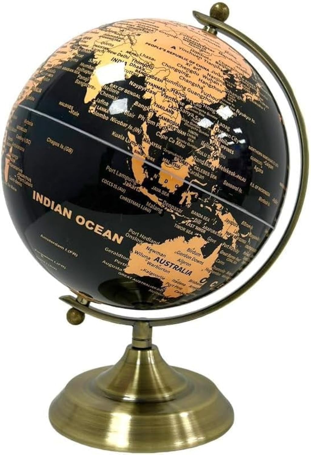 20cm World Globe With A Metal Base, Educational,Geographic,Modern,Desktop Decoration FR112-1 (GOLD)