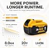 Paquete de 6 baterías de iones de litio de 8000mAh para batería Dewalt 20V Max – Compatible con herramientas de las series DCB200 DCB201 DCB204 DCB206 DCB207 DCB181 DCB180, indicador LED de carga, compatible con herramientas y cargadores Dewalt 3