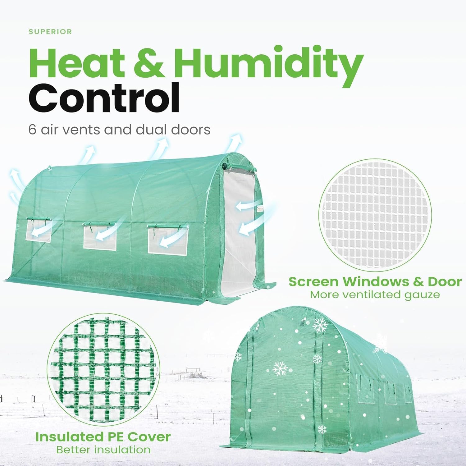 Diagram illustrating heat and humidity control with air vents and insulated cover