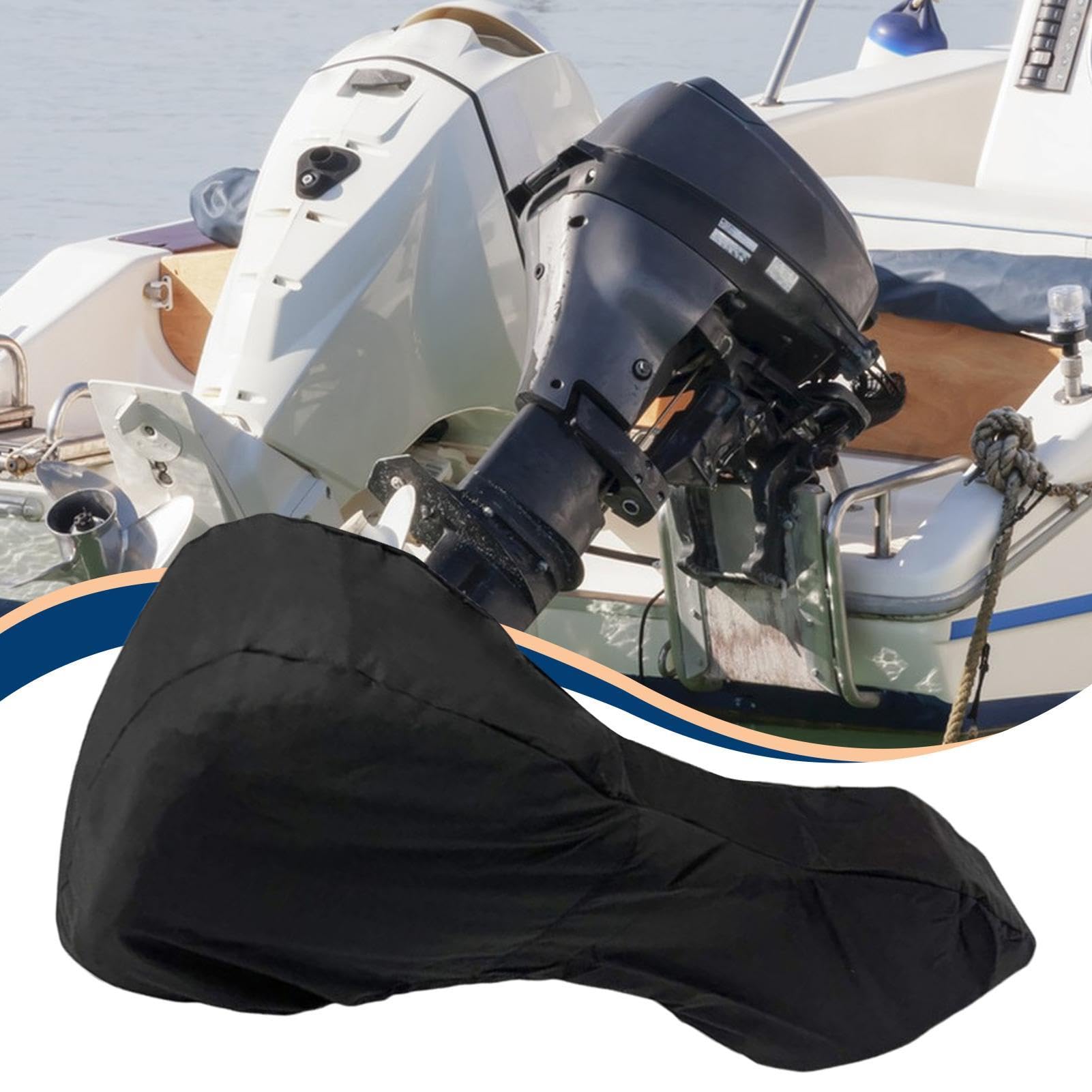 Couvre-moteur hors-bord - Couvre-moteur Yachting 210D, convient à 15-100 CV imperméable résistant à la décoloration protection pour la poussière bateaux ponton extérieur