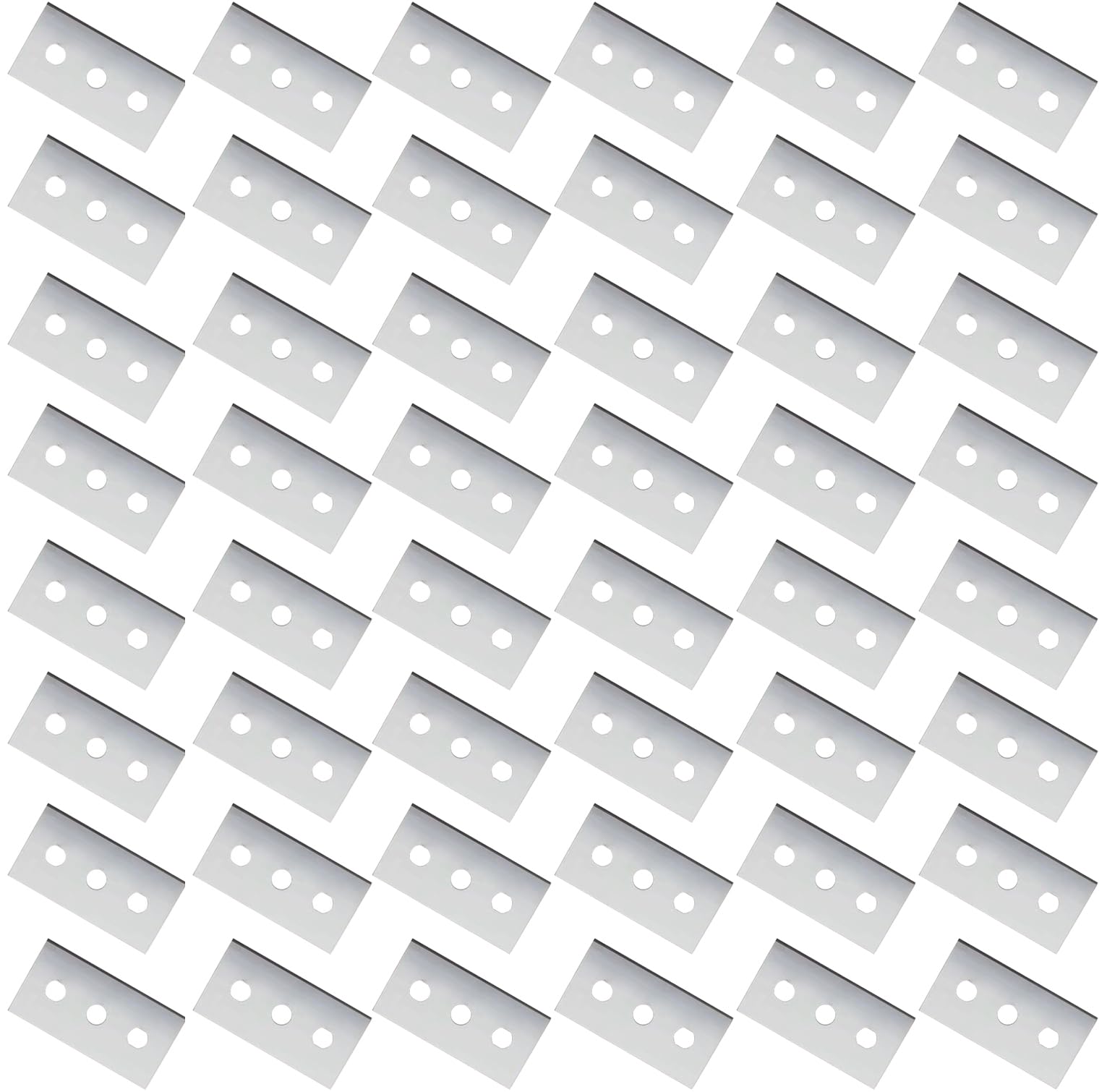 48 Stück Ceranfeldschaber Klingen, Doppelseitige Schaberklingen Kochfeldschaber Ceranfeld Ersatzklingen Kratzer mit Drei Löchern, für Glasschaber und Kochfeld Schaber