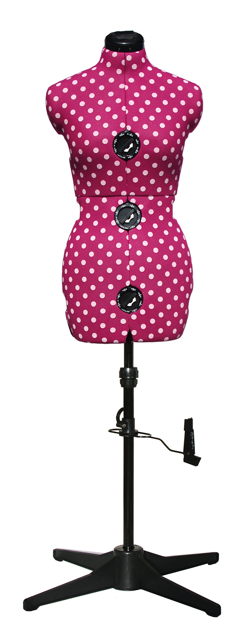 Sewing Online Adjustable Dressmakers Dummy, in Cerise Polka Dot with Hem Marker, Dress Form Sizes 16 to 20 - Pin, Measure, Fit and Display your Clothes on this Tailors Dummy - 5905B
