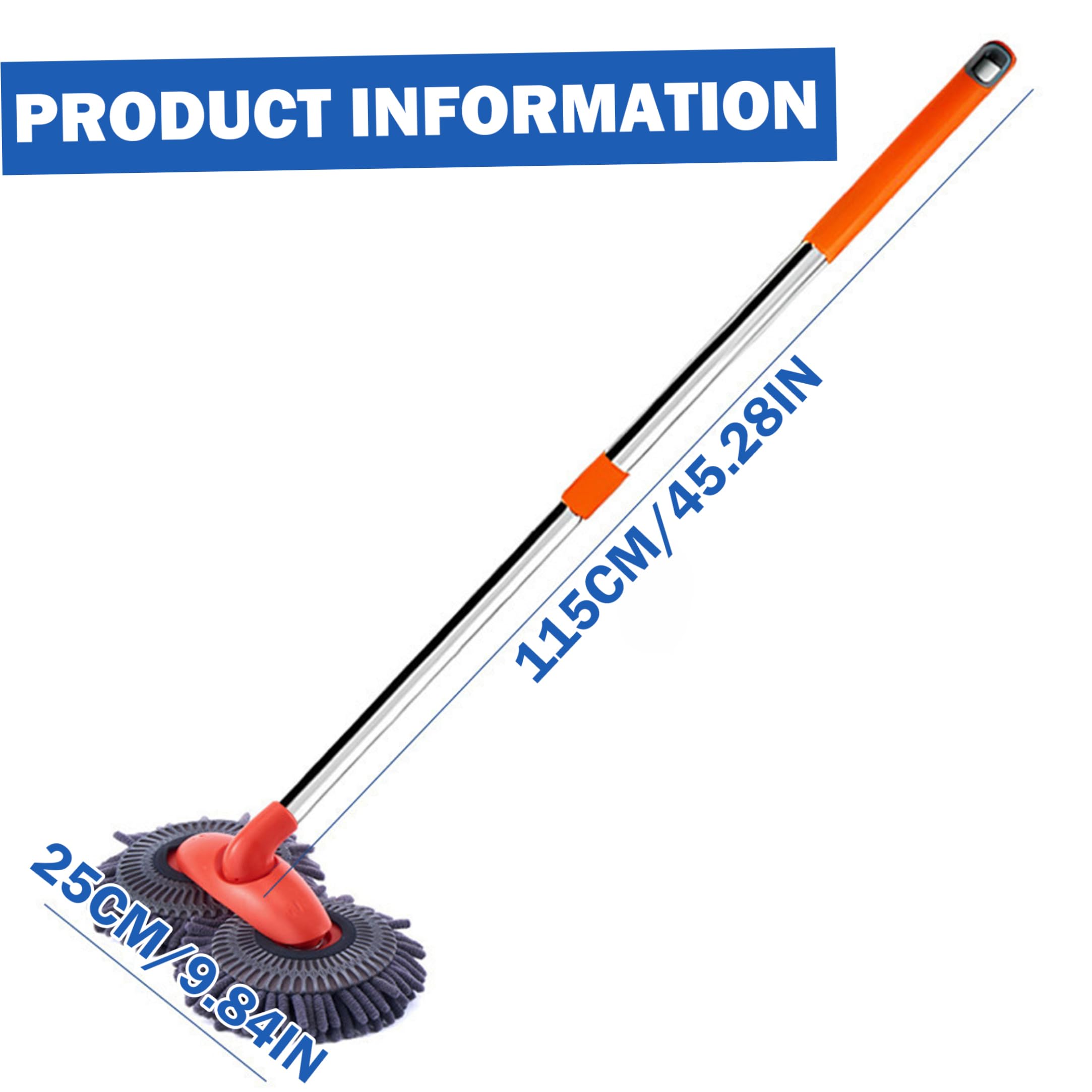 Balai de lavage de voiture, brosse lavage voiture télescopique, double tête en Chenille, outil nettoyage sans rayures pour véhicules, 20 à 45 pouces