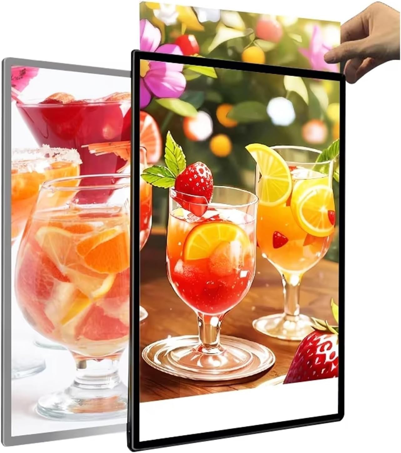Caisson lumineux publicitaire LED A1 pour menu de restaurant et bar