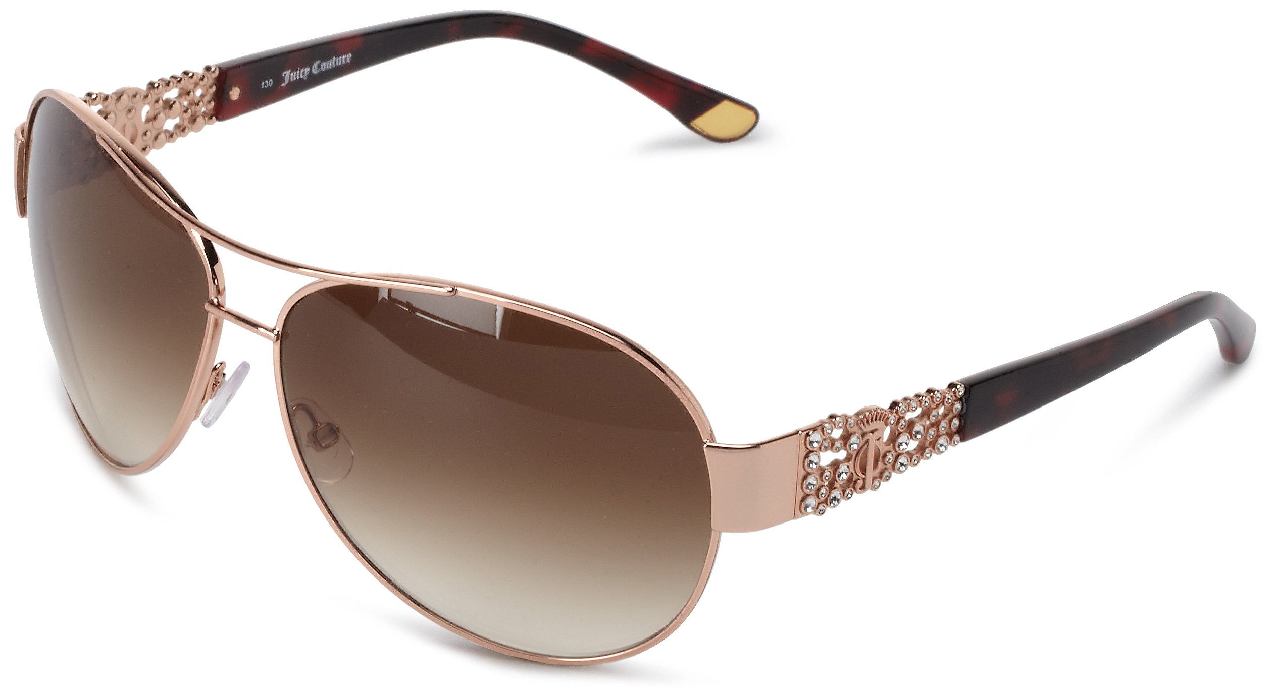 Juicy Couture JU536S Aviator Sunglasses,Rose Gold,62 mm
