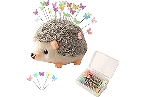 Hedgehog Shaped Pin Cushion Sewing Kit with 100 Colored Pins - Quilting Accessories and Supplies