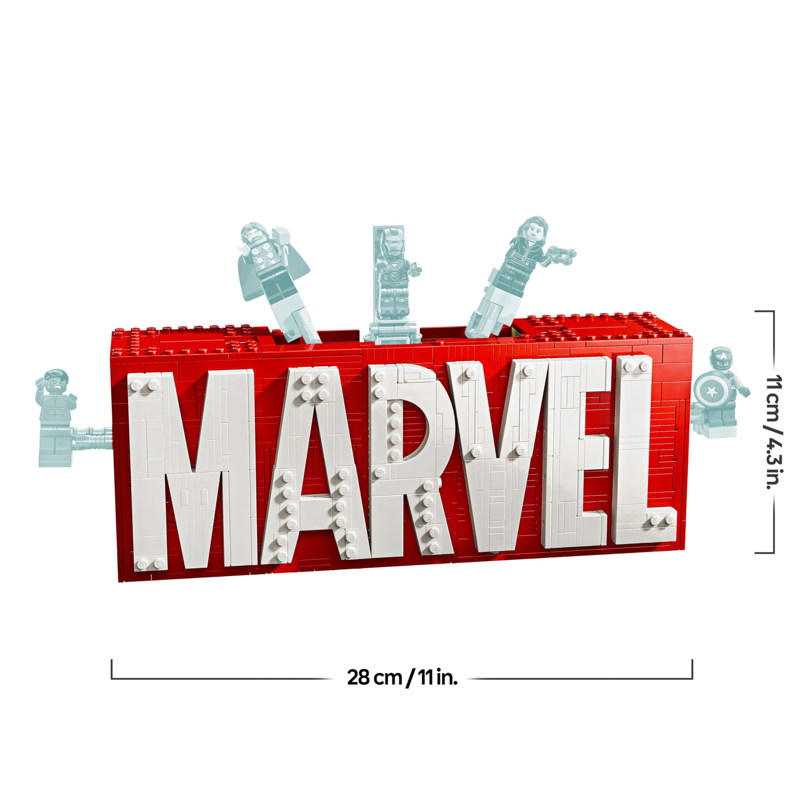 LEGO Logo e Minifigure MARVEL - Modellino da Costruire con Supereroi Leggende di Hulk, Thor, Iron Man, Black Widow e Captain America Giocattolo, Giochi per Bambini da 12 Anni da Collezione 76313