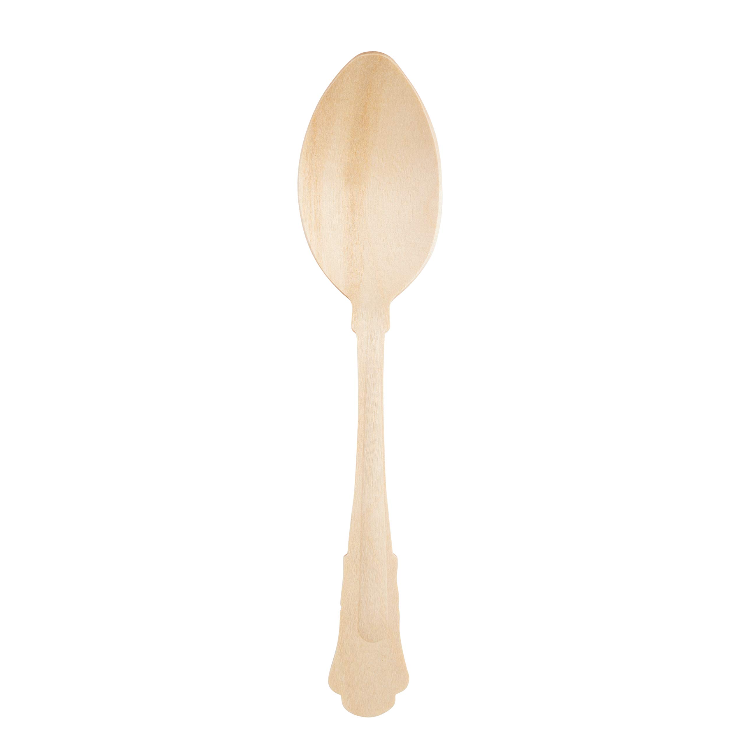WDC-160-K-24 Compostable Wooden Spoons, 100 Count, Tan