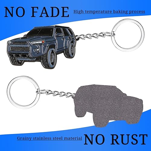 Miniatura 9 de LEERLY Llavero de coche de metal para 4Runner, Negro -