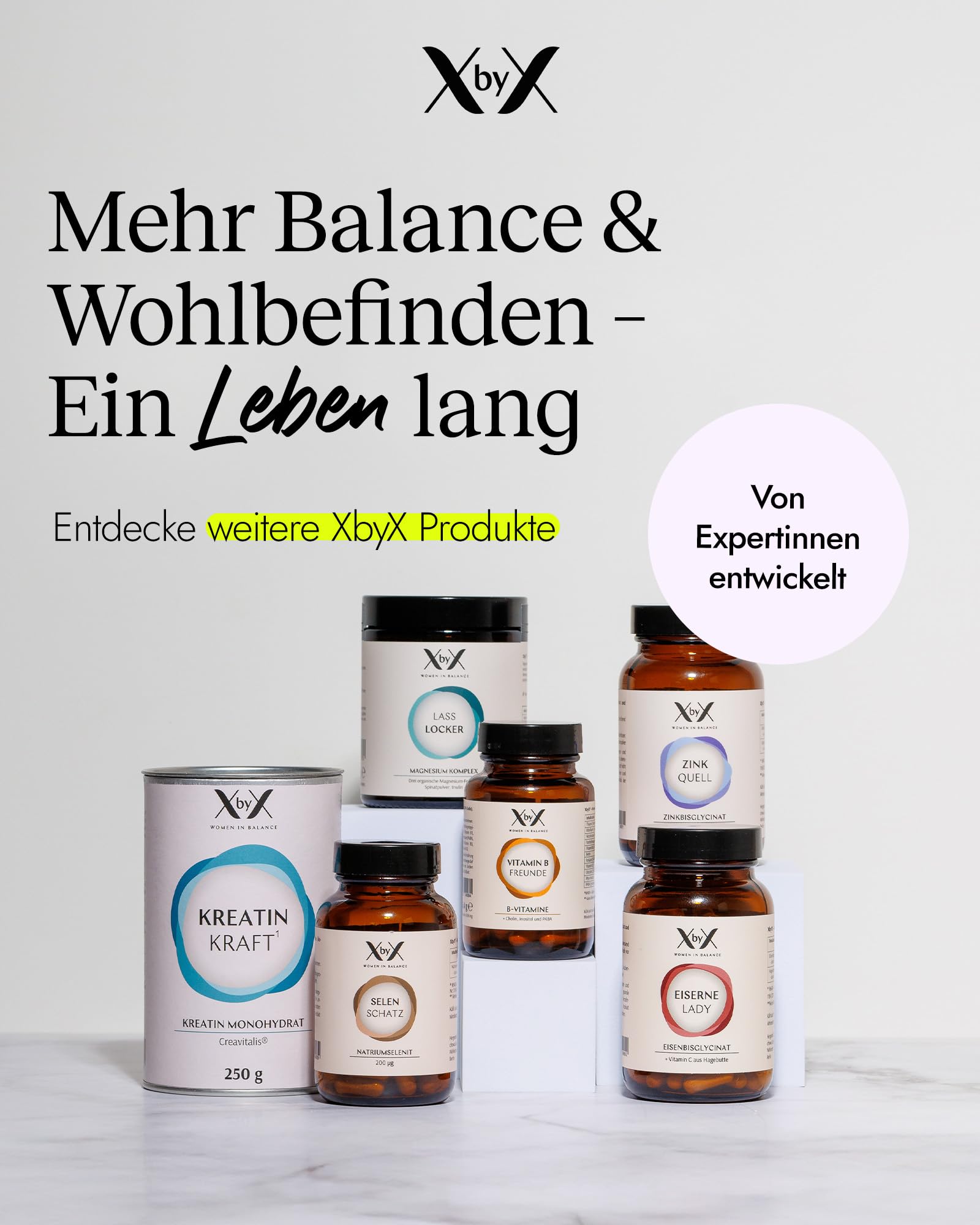 XbyX Bleib Geschmeidig 90 g - 30 Portionen - Gelenke-Komplex mit Vitamin C für Frauen - Plus Glucosamin, MSM, Kurkuma, Weihrauch - Aus Deutschland