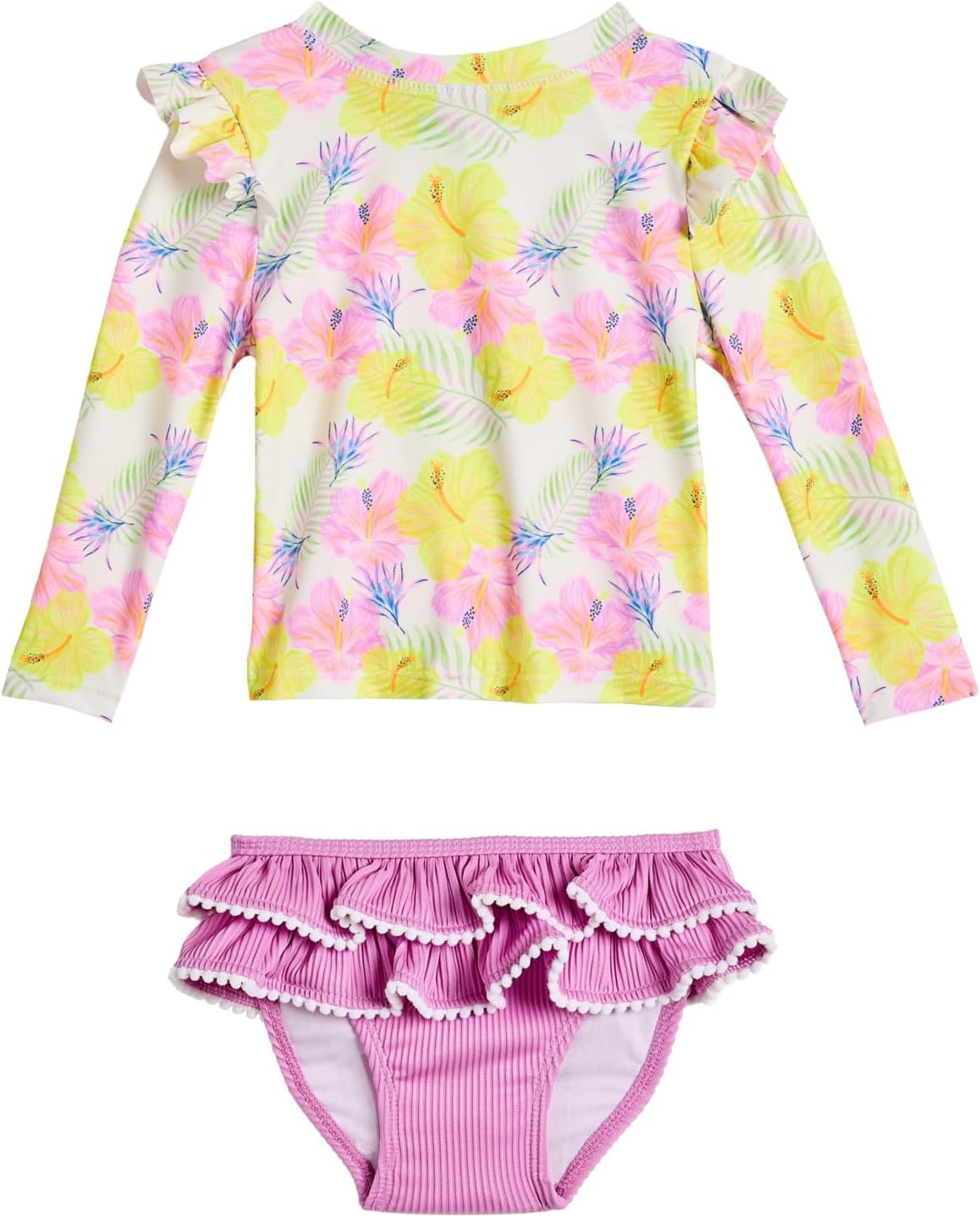 Snapper Rock Baby Girls' Aloha Vacay Recycled Ruffle Set (Infant/Toddler/Little Kid)