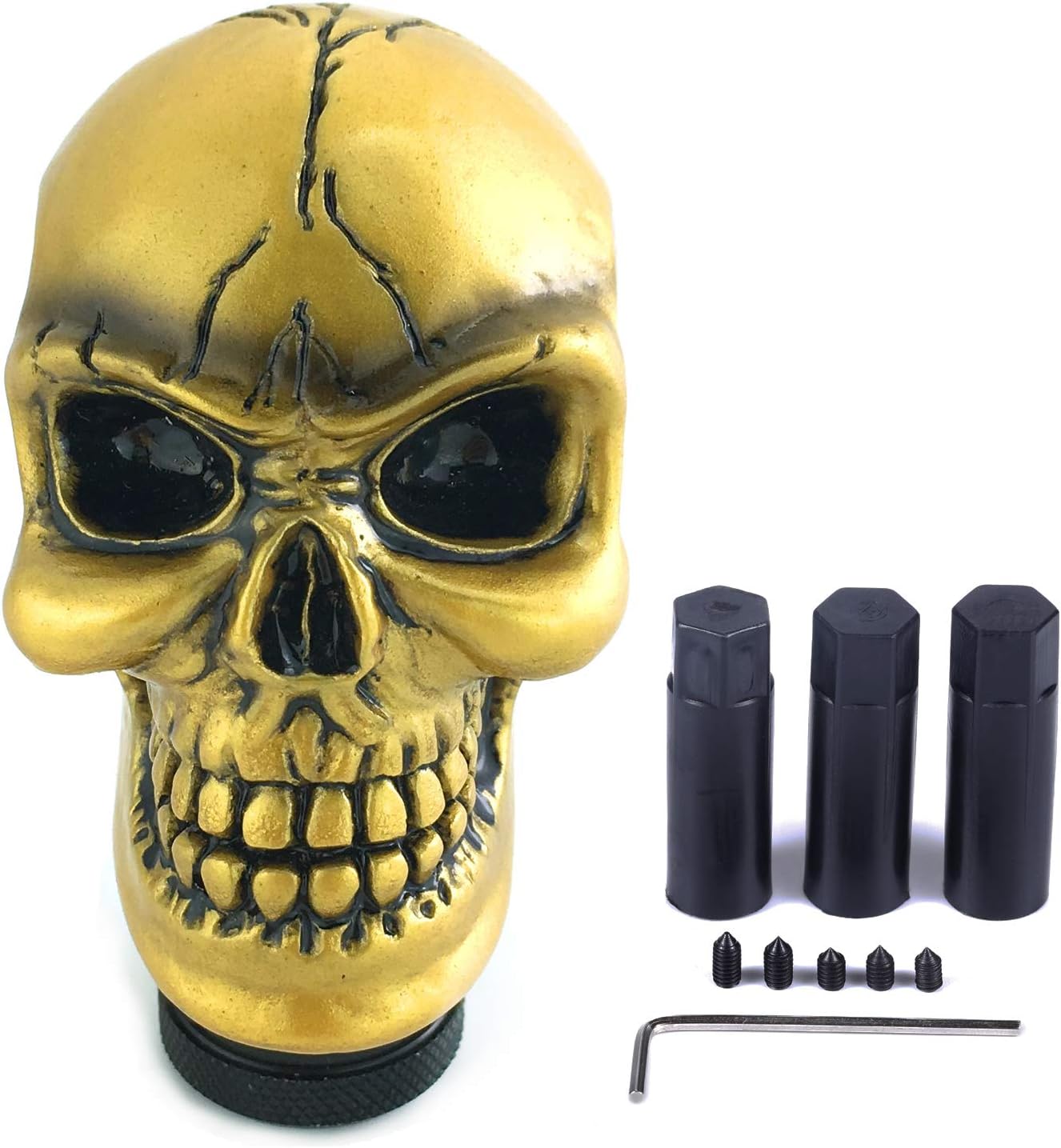 Car Shifter Knobs Racing Gear Lever Skull Head Manual Shift Stick Handle Fit Most Auto Manual Vehicles, Blue