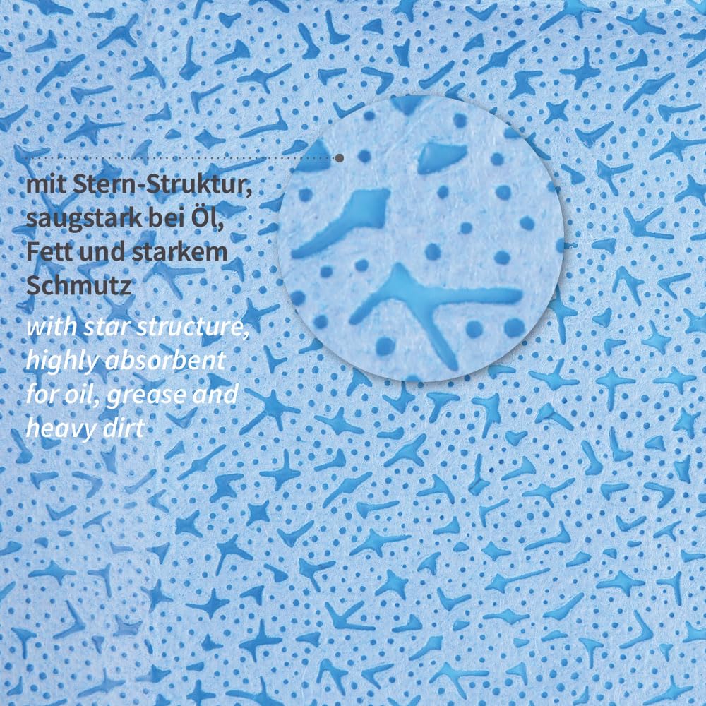 1x500 Abrisse, Reinigungstücher, FRANZ MENSCH, Ø7cm Kern, blau, PP, Premium | Rolle, 36 x 32 cm, 180 m, Wischtücher, Putztücher, cleaning wipes, Werkstatt, Industrie, Gastronomie, Küche