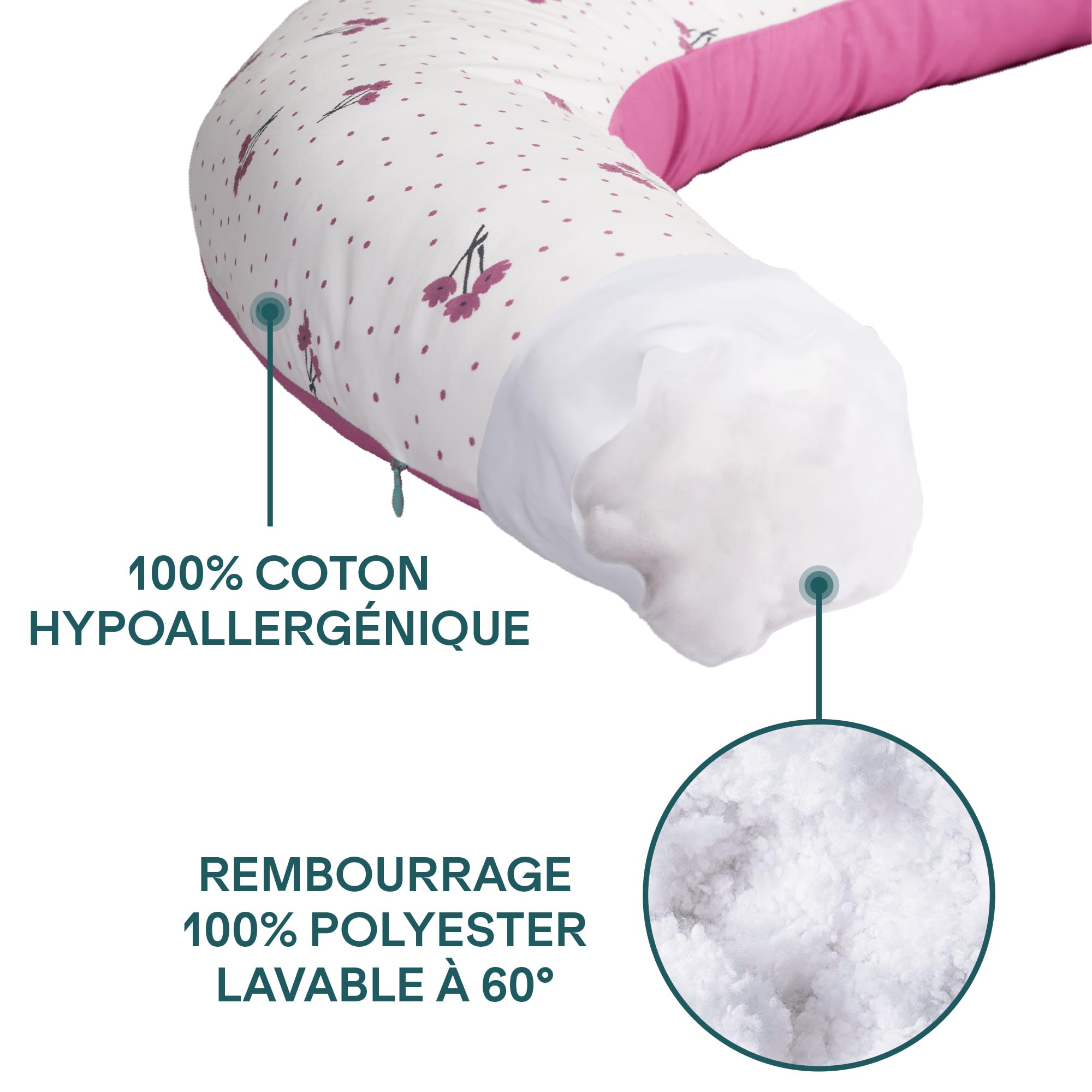 KOALA BABYCARE Coussin de Grossesse pour Dormir XXL - Coussin Allaitement Confortable Multifonctionnel - Housse Amovible 100% Coton