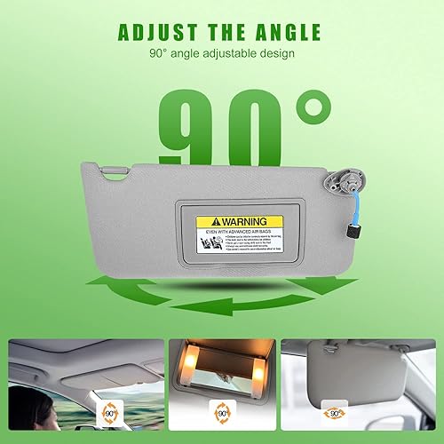 Miniatura 4 de Parasol del lado derecho del pasajero para Honda Accord 2008 2009 2010 2011 2012 2013 2014 2015 2016 2017 montaje de repuesto 83230TA0A91ZA, gris