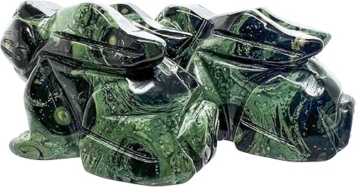 Miniatura 3 de Estatua de conejo sentado de piedra tallada a mano, figuras de conejo de cristal curativo, escultura de bolsillo, decoración del hogar, regalo del