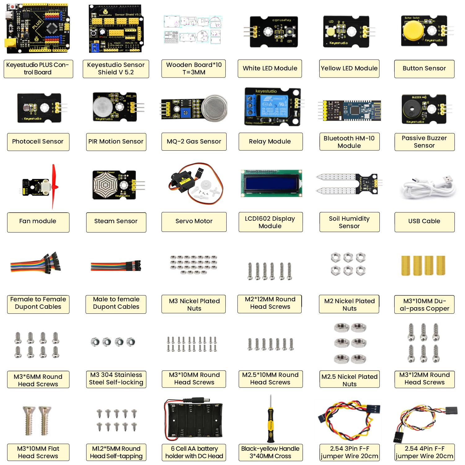 KEYESTUDIO Zestaw startowy smart home, kompatybilny z Arduino IoT, kompletny zestaw, projekt budowniczo-elektroniczny, moduł z mikrokontrolerem UN0 R3 i akcesoriami