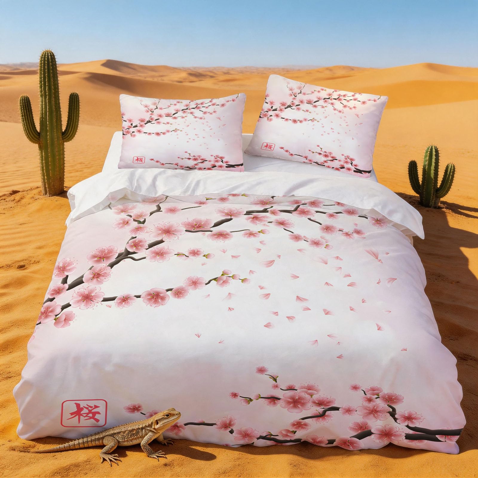 Housse de couette 240 x 260 sakura en microfibre douce haute densité supérieure