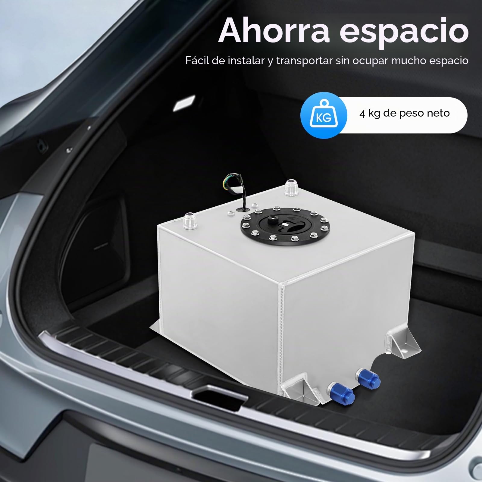 Depósito de combustible de 20 L, de aluminio, con sensor de nivel de aceite, capacidad de depósito de gasolina para automóviles, camiones y todoterrenos