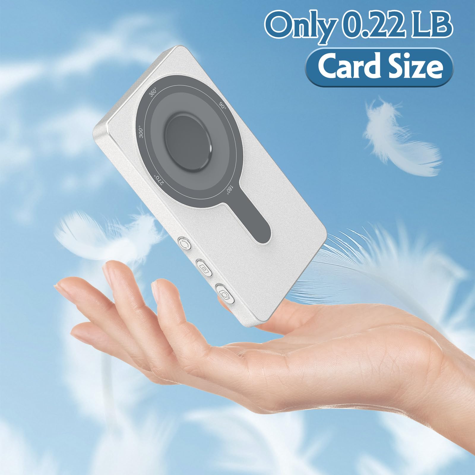 Moniteur Selfie Magnétique 1080P pour Caméra Arrière Smartphone | Écran Miroir pour iPhone et Android, Contrôle par Bouton, Batterie 3.5H, WiFi 5G, Charge Rapide Type-C Vlog