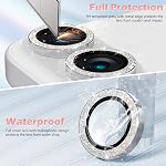 imluckies Glitter Camera Lens Protector for iPhone 16 / iPhone 16 Plus/iPhone 17, AR+AF Tempered Glass, 9H Ultra-Tough Metal Individual Lens Cover, HD Clear Camera Accessories, Bling Silver