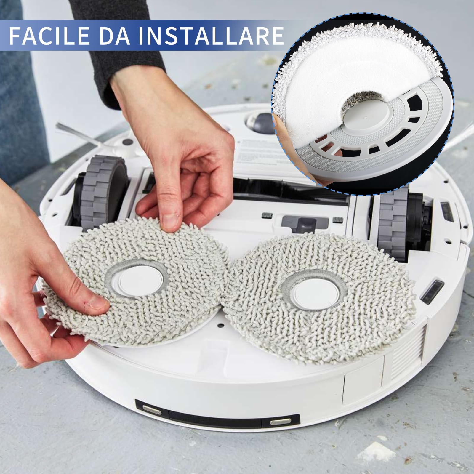 Spofan 8 Pezzi Panni Mop per ECOVACS DEEBOT X2/T20/T20e/T30 OMNI, T30S Pro/Combo für Xiaomi X20/X10+ Plus für Dreame L10s/L10/L20/X40/L40 Ultra Aspirapolvere, Riutilizzabili e Lavabili
