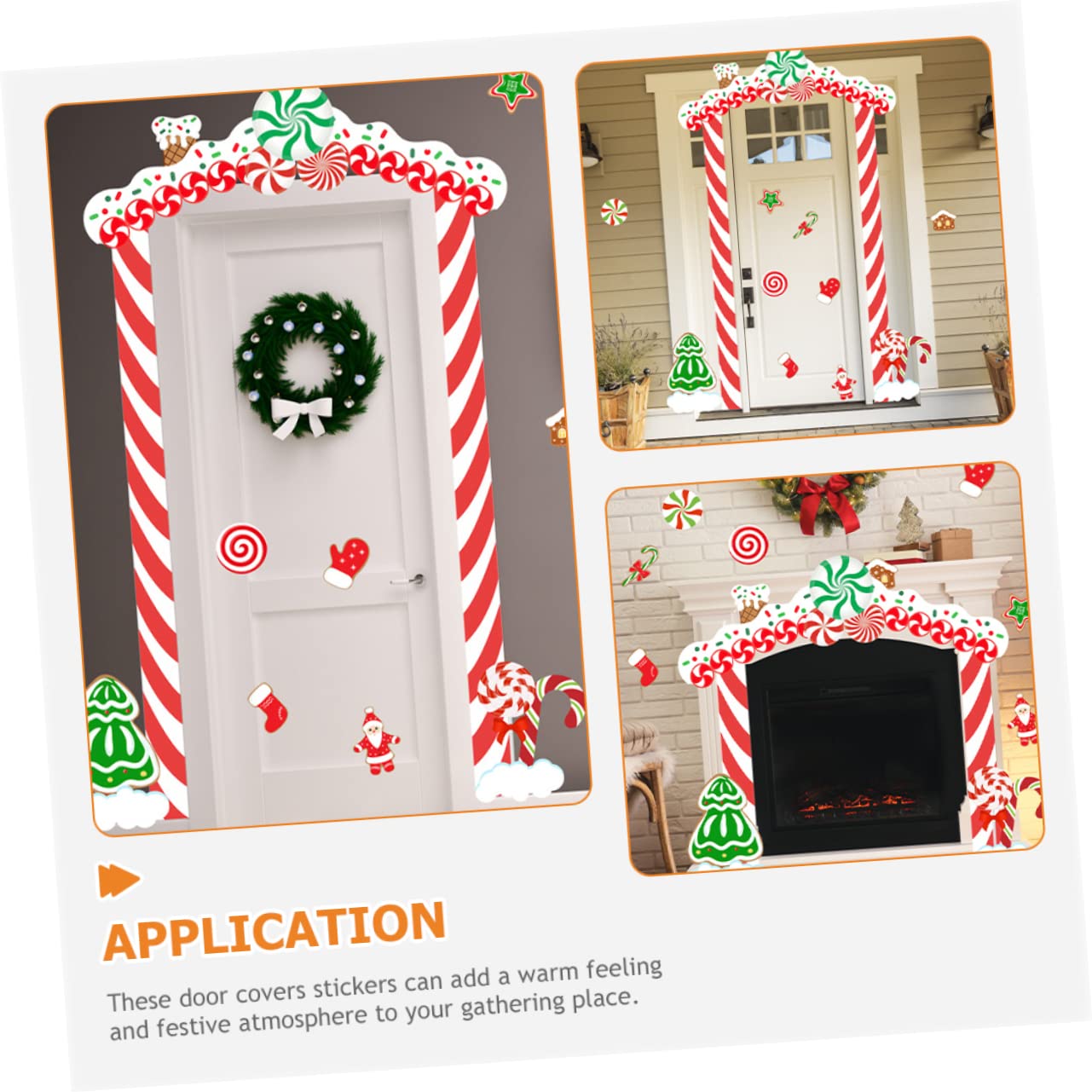 PRETYZOOM 5 Set Di Natale Adesivi Telaio Della Porta Di Natale Porta Di Della Finestra Decorazioni Per La Casa Di Ornamenti Natività Divertente Decorazione Della