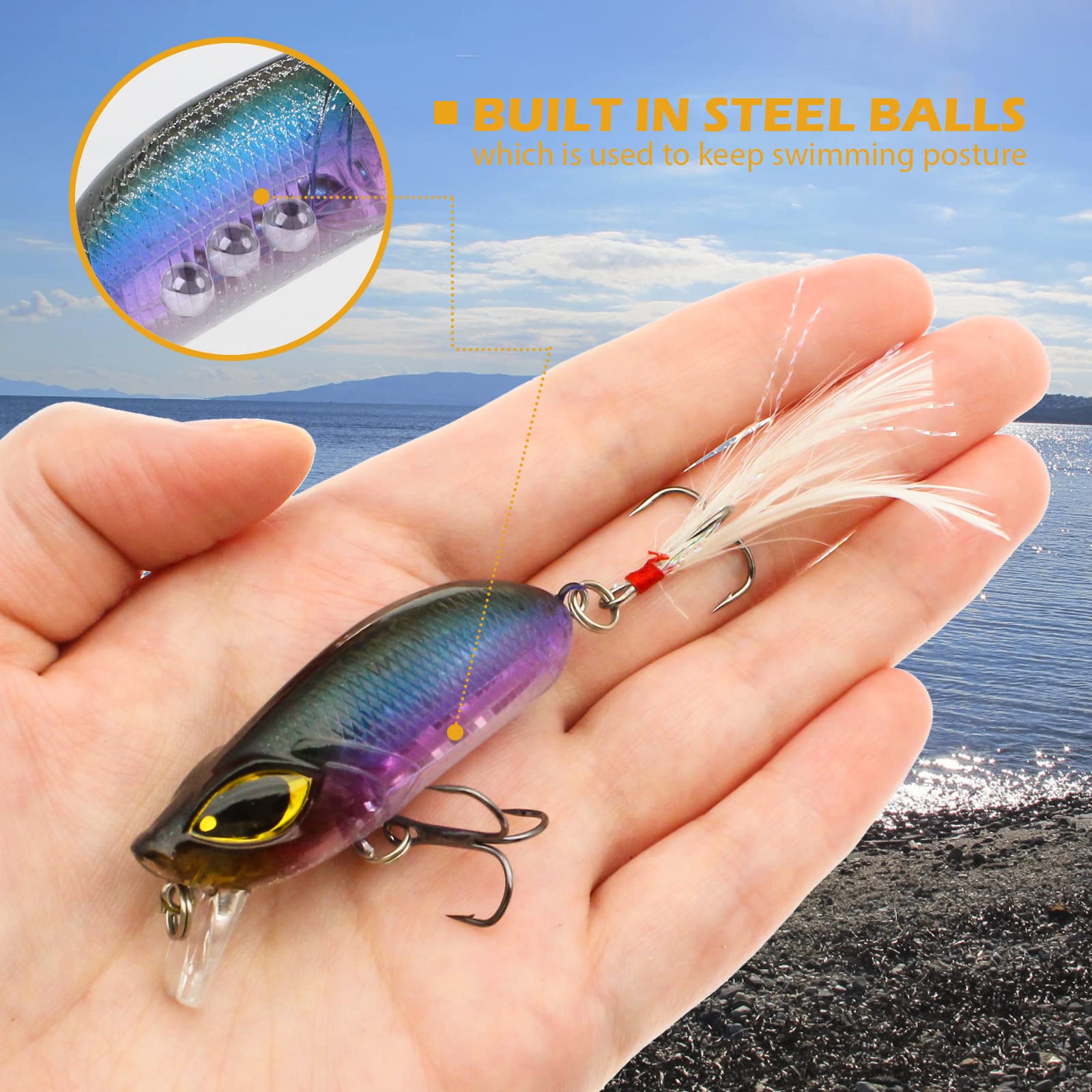 Lot De 10 Leurres Jerkbait Pour Pêche - 9 Cm / 7 G - Appâts Durs - Neufs