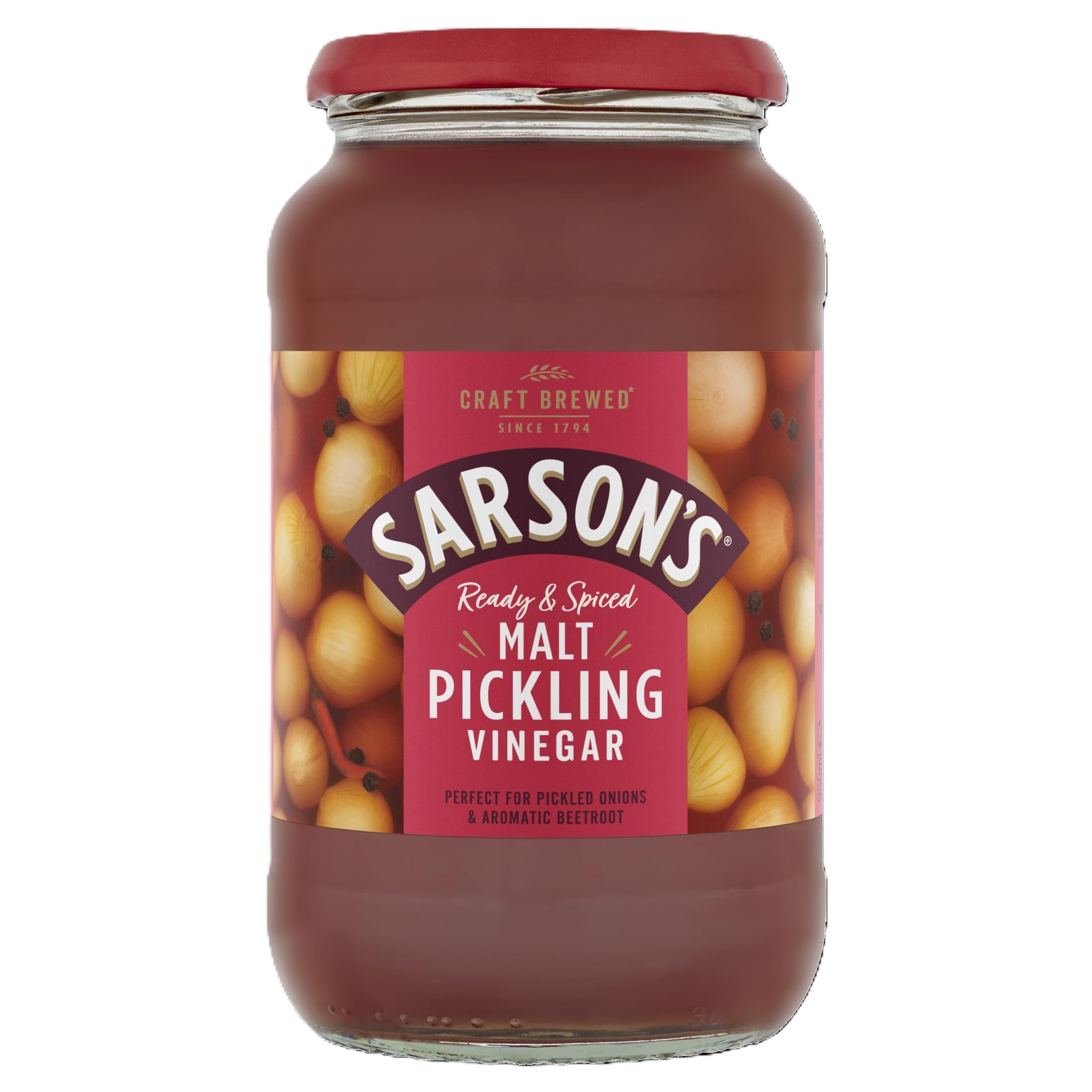 Sarson's Pickling Malt Vinegar, 6 x 950ml - Rich, Authentic British flavour, Great for Pickling, Cooking, and Preserving Vegetables, Marinades, and Traditional Recipes