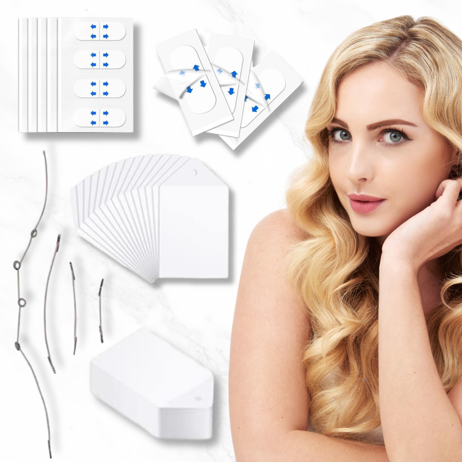 124PCS Invisible Face Lift Tape Kit – Instant Lift for Chin, Neck & Jawline | Skin-Friendly, Sweatproof Facial Tapes for Wrinkles, V-Line, and Makeup Use