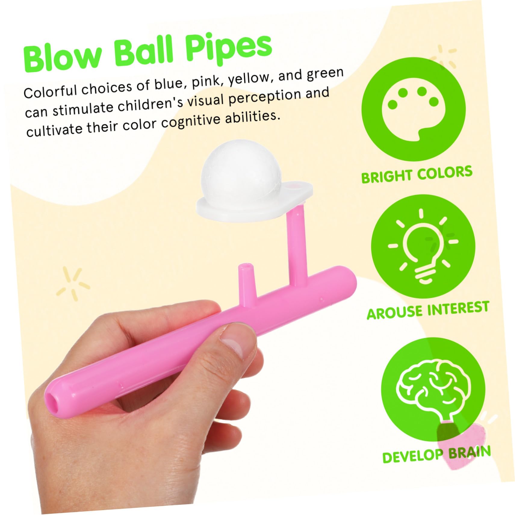 POPETPOP Jeu de Soufflage pour Garçon et Filles 24pcs Balle Flottante D'équilibre en Plastique Léger Facile à Utiliser Moments de Jeu en Famille et Fêtes