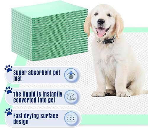 Miniatura 6 de Snkcare Almohadillas para orina de cachorros de 24 x 36 pulgadas, 40 almohadillas desechables para orina de mascotas, súper absorbentes y a prueba