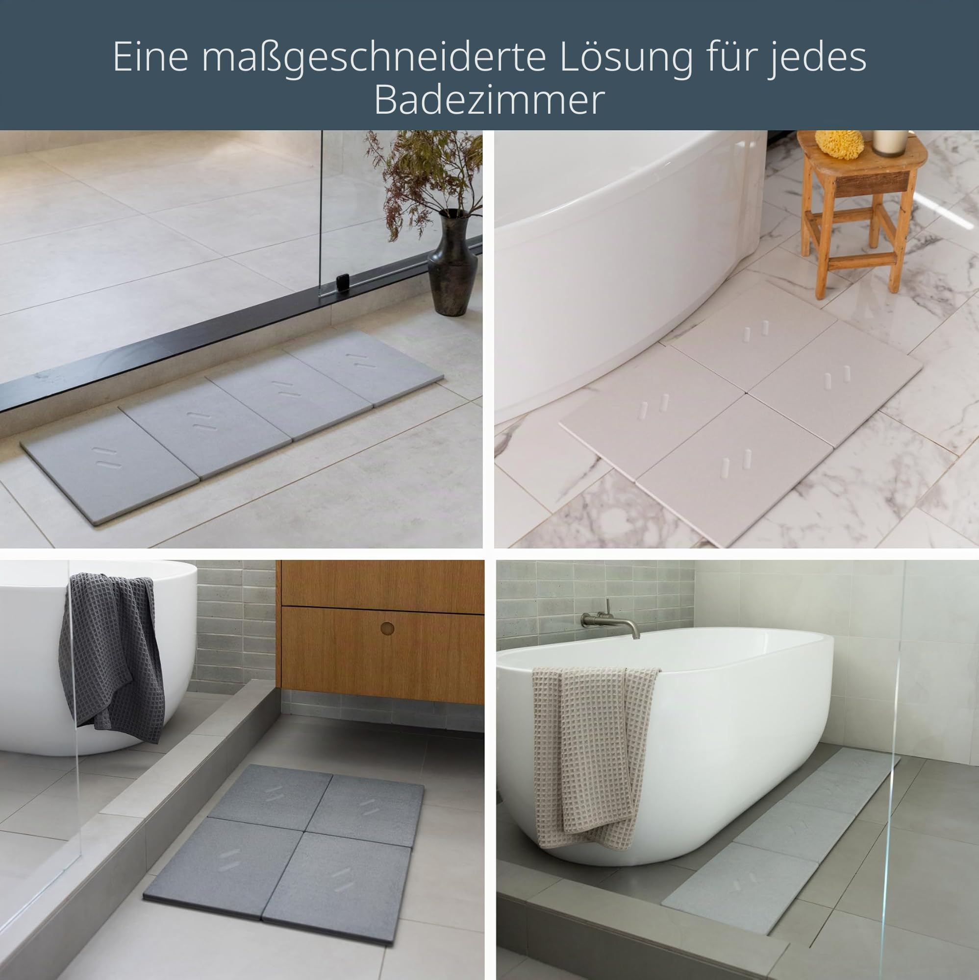 Dorai Home Stone Badematte für Badezimmer | Große, schnell trocknende Stein-Badematte | rutschfeste Oberfläche | anpassbares Design | 56,6 cm L x 80,3 cm B x 1,5 cm H | Schiefer