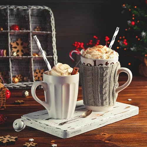 Miniatura 3 de ALINK 100 pajitas de papel a rayas plateadas y blancas, biodegradables desechables para Navidad, cumpleaños, Año Nuevo, suministros de decoración de