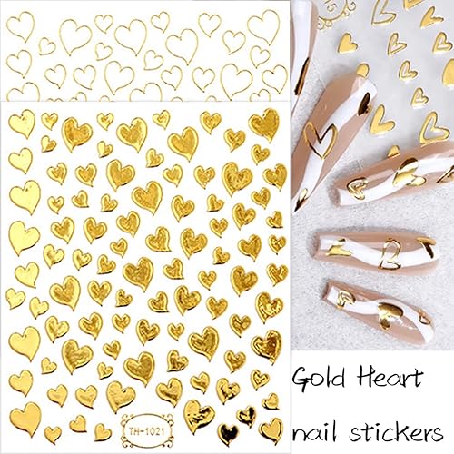 Miniatura 6 de 9 hojas de calcomanías de uñas de corazón para el día de San Valentín autoadhesivas 3D corazones de amor calcomanías de uñas de corazón rosa lindas