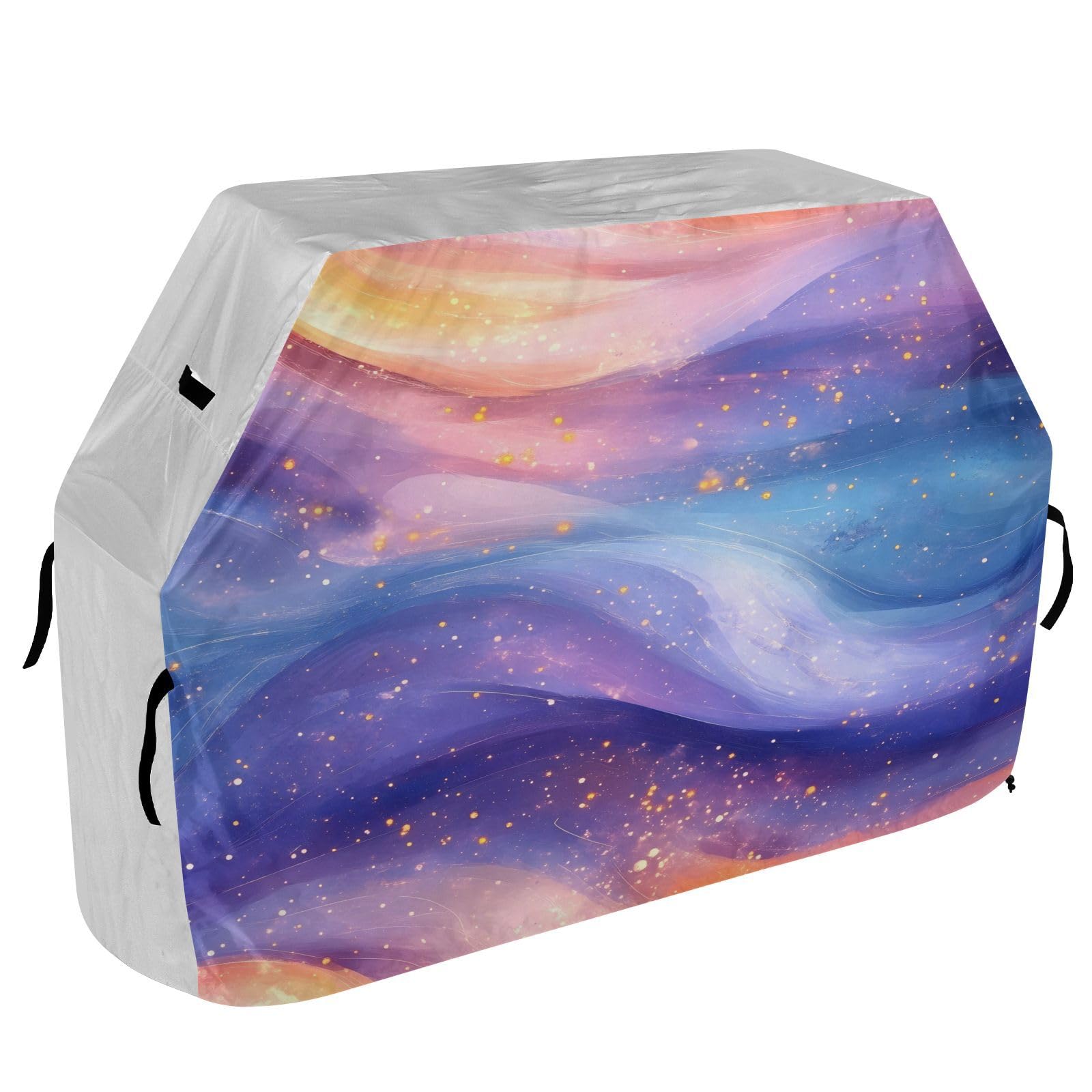 Funda para barbacoa de 65 pulgadas, resistente a la decoloración y a los rayos UV, para barbacoa al aire libre, color azul melocotón, morado
