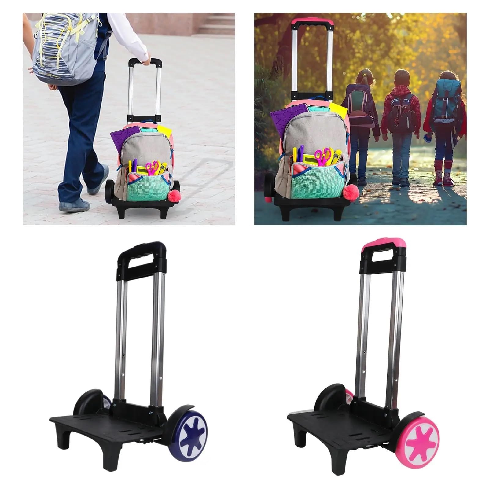 Handwagen Klappbar Rucksack Trolley Klapp Aluminium Legierung Rucksack Hand Truck Schwarz Gepäck Warenkorb FüR GepäCk Reisen Einkaufen(Blue)
