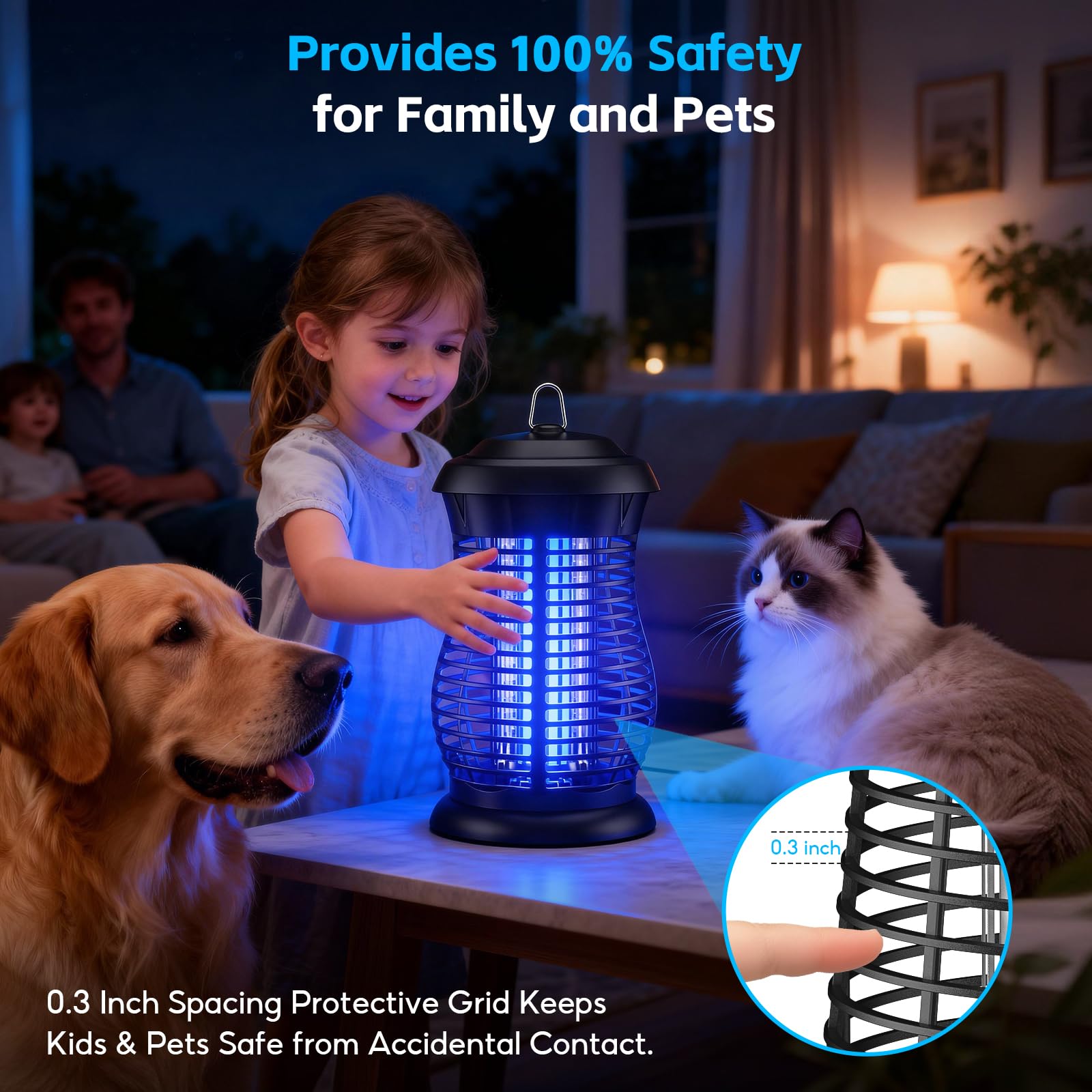 Lampada Antizanzare Elettrica, 18W 4000V Electric Zapper, IPX4 Impermeabile, UV Zanzariera con Spazzola Di Pulizia Adatto a Patio Giardino Cucina Casa