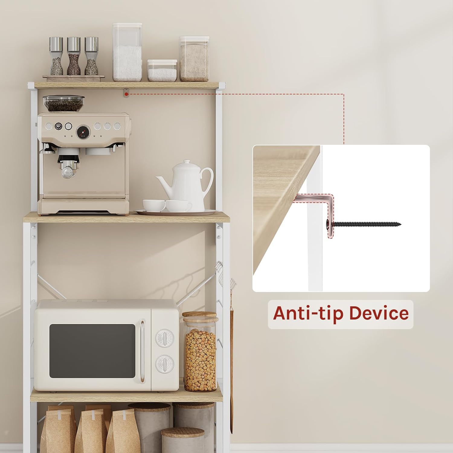 Installation of the anti-tip device for the WOLTU shelf