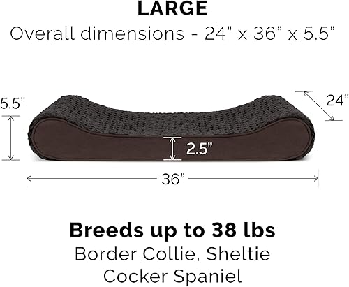 Miniatura 2 de Furhaven - Cama de espuma viscoelástica para perro, piel sintética ultraafelpada y gamuza, con funda extraíble lavable, color chocolate, L