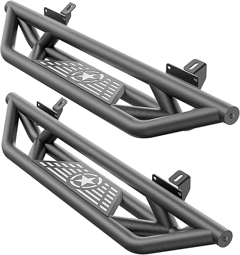 Estribos compatibles con Jeep Wrangler JL de 2 puertas 2018 2019 2020 2021 2022 2023 2024 escalones laterales de acero resistente (2 unidades)