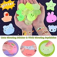 Vista 2 de 100 Piezas de Juguetes Squishy Mochi para Recuerdos de Fiesta para Niños, Rellenos de Bolsas de Dulces, Squishies Mini Juguetes para Alivio