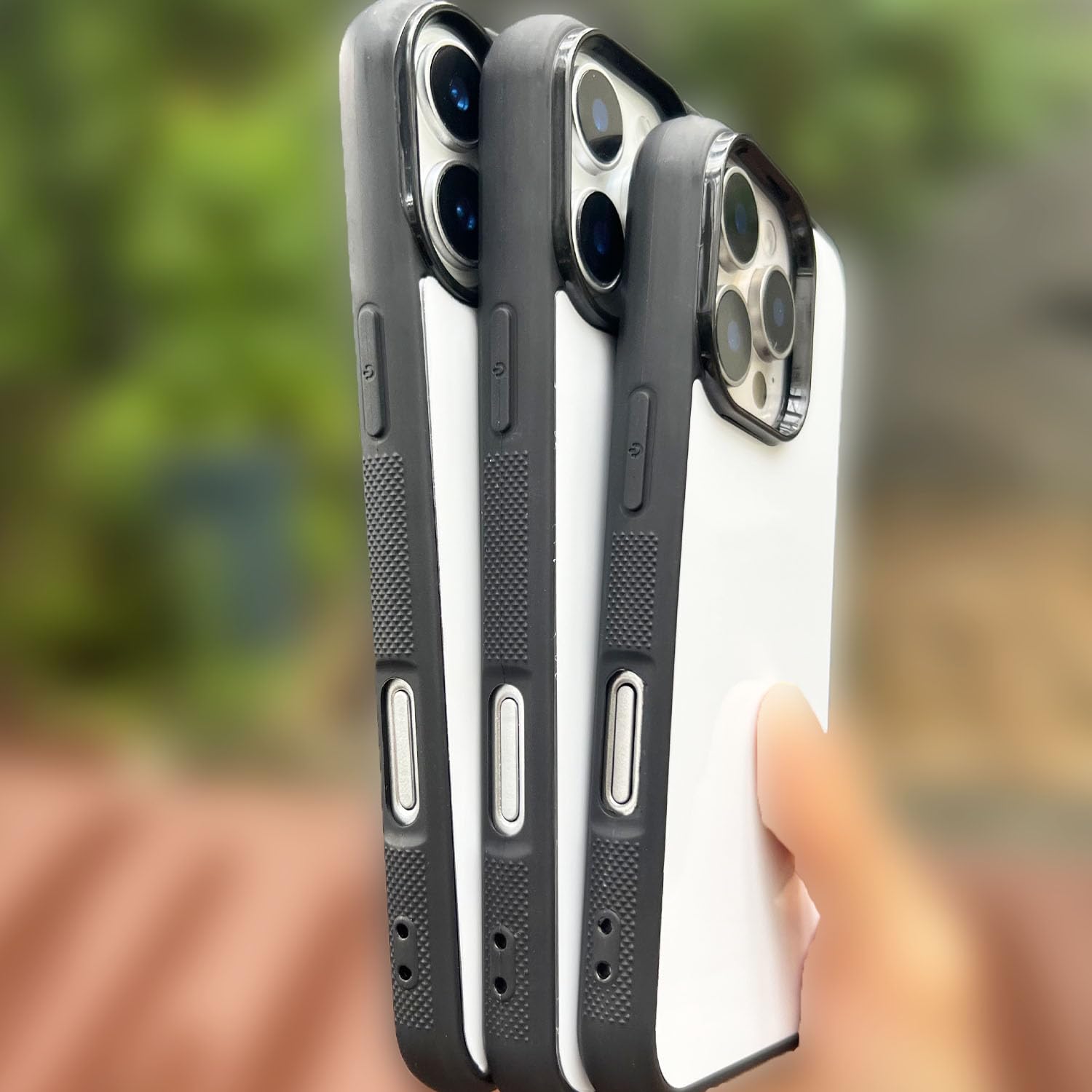 JUSTRY 10 x Sublimationsdruck-Blanko-Handyhüllen, bedruckbar, entworfen für iPhone 16 Pro Max, 17,5 cm (6,9 Zoll), weiche Gummi-Hülle + Aluminiumeinsatz, individuell bedruckbar, rutschfest, stoßfest,