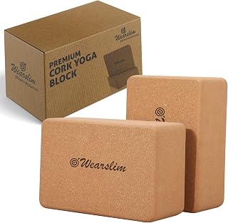 Wearslim Cork Yoga Block Premium High Density Non-Slip Exercise Yoga Bricks, Lightweight, Odor-Resistant and Moisture-Proo... Price In India