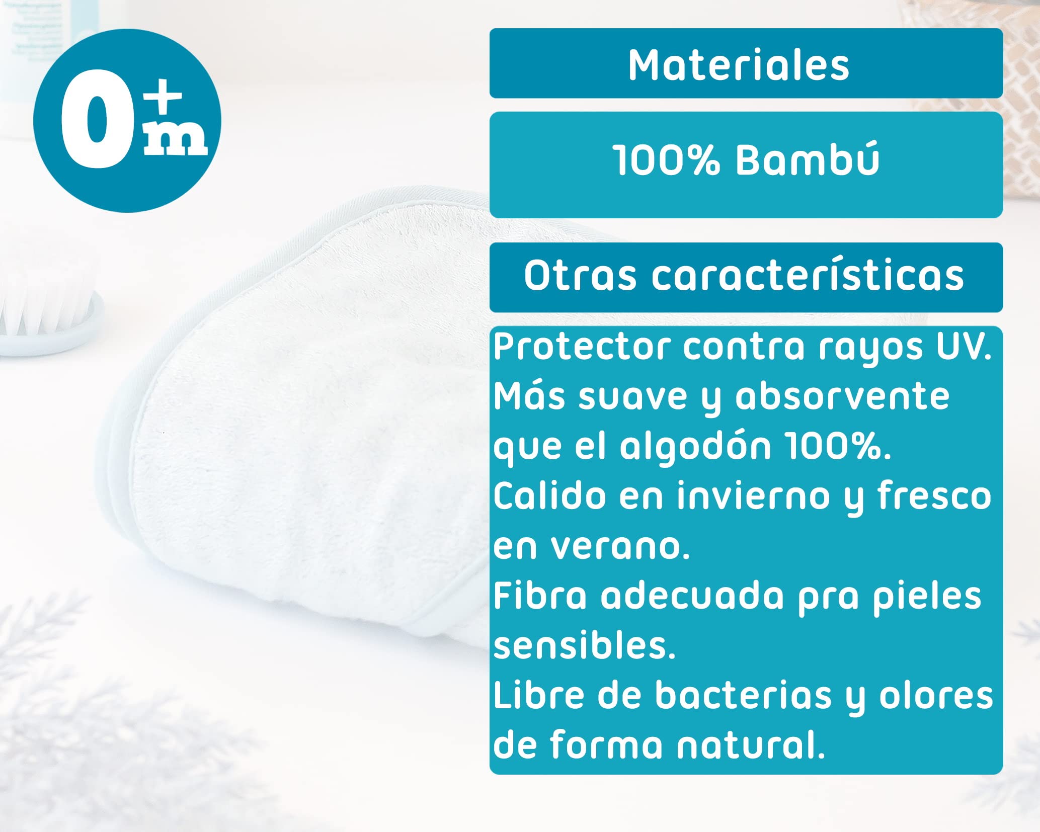 Kiokids Toalla De Baño para Bebés Azul